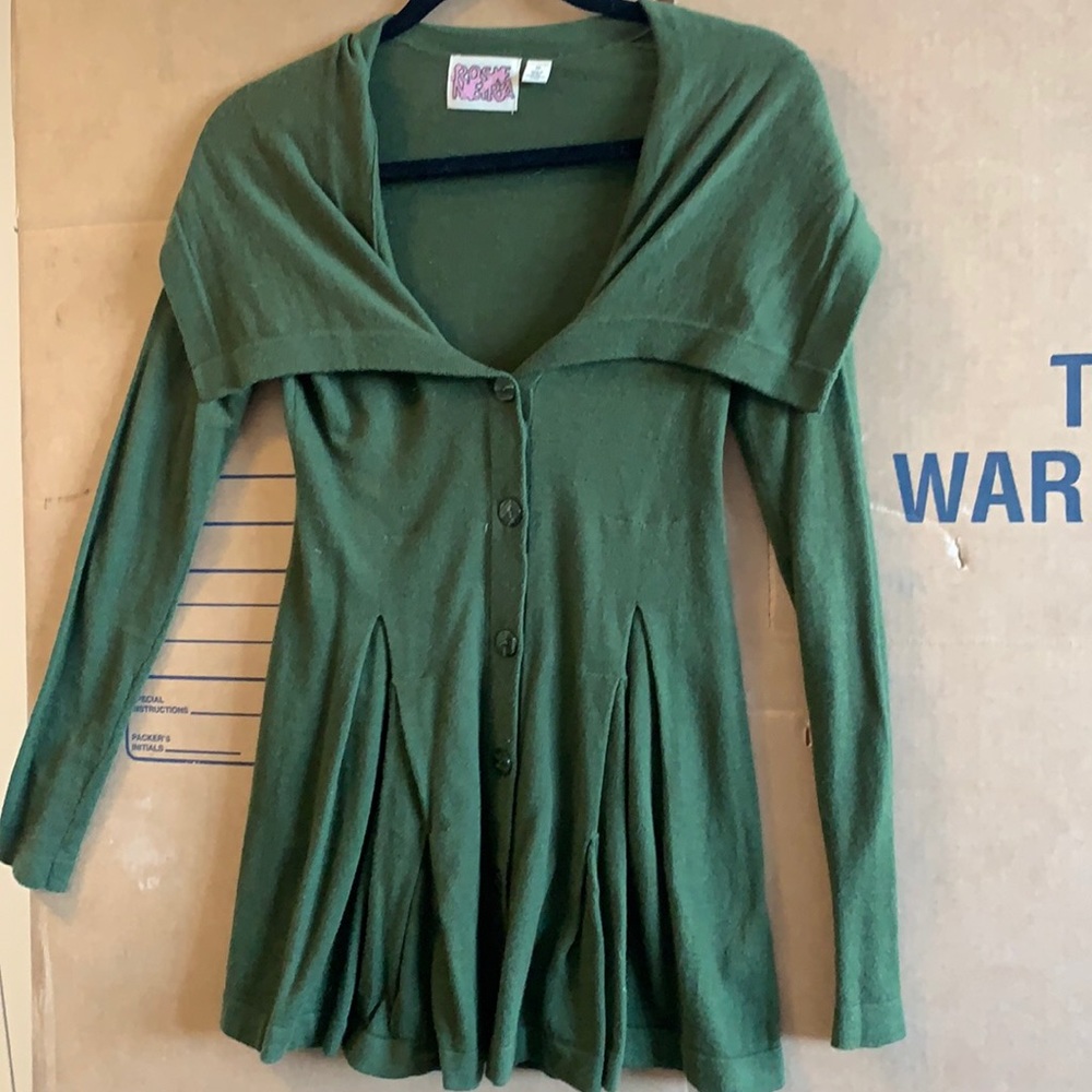 Olive green button down sweater